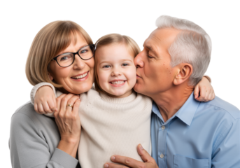 Grandparents with Granddaughter – Heartwarming, Loving Moment Across Generations

