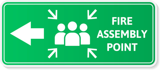 Emergency exit green warning sign