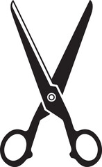 Black silhouette scissors with open blades graphic design element