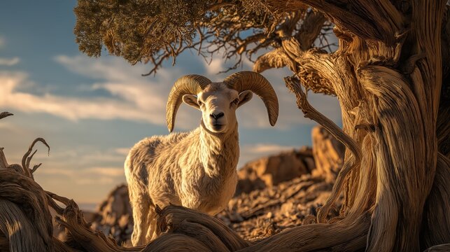 The ram caught in the thicket on Mount Moriah, symbol of God&rsquo;s divine provision and Abraham&rsquo;s faith at the moment of sacrifice.