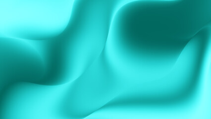 Turquoise Abstract Fluid Background, Smooth Gradient Waves and Silky Texture in Modern Minimal Style