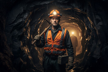 Fototapeta premium Professional male miner.