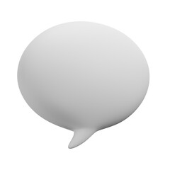 3D White chat icon, 3D Illustration. Mockup template. 3D Rendering