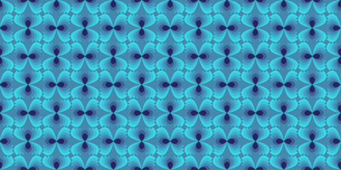 Seamless Retro blue Geometric Pattern &ndash; Abstract Repeating Background for Fabric, Wallpaper, and Print Design