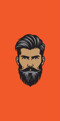 Stylish Male Face Vector.