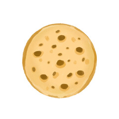 Digital Illustration of a Single Soft Cookie for Bakery, Dessert, and Snack Menus