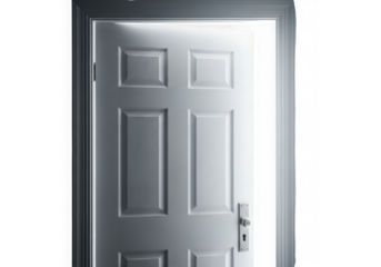 Mysterious open door casting light into darkness symbolizing opportunity unknown futures transparent background