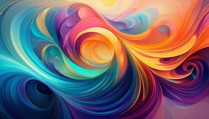 Obraz premium abstract swirling translucent vibrant colors