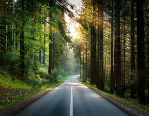 Obraz premium road in the forest