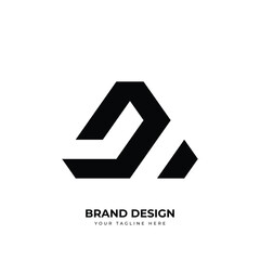 Letter Da or Ad triangle unique monogram logo