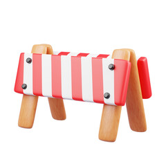 3D Render of Red and White Barrier