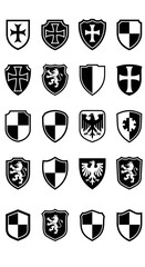 Collection of Heraldic Shields - Medieval Symbols and Designs.