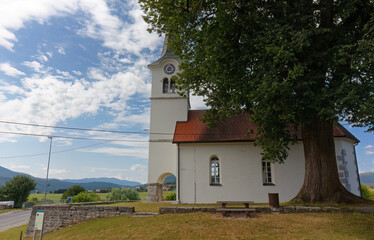 Country church in Lož Valley, Slovenia