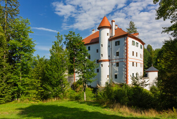 13th-century Sneznik castle, Slovenia, today a national museum, in the middle of its beautiful natural park