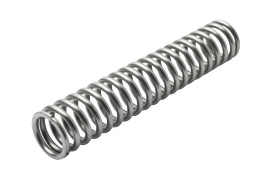 Metal coil spring isolated on transparent background