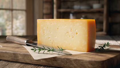 Colby - An American cow's milk cheese, mild and creamy in flavor, similar to cheddar but softer and less sharp.