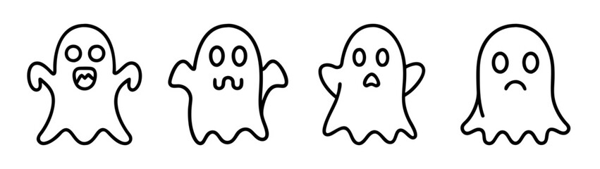 Halloween ghosts vector illustration spooky ghost drawing scary ghost clip art ghost silhouette october ghost