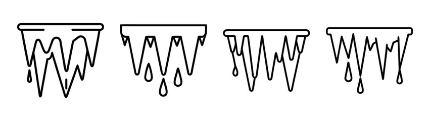 Download winter icicles vector illustration set for christmas holiday season decoration element