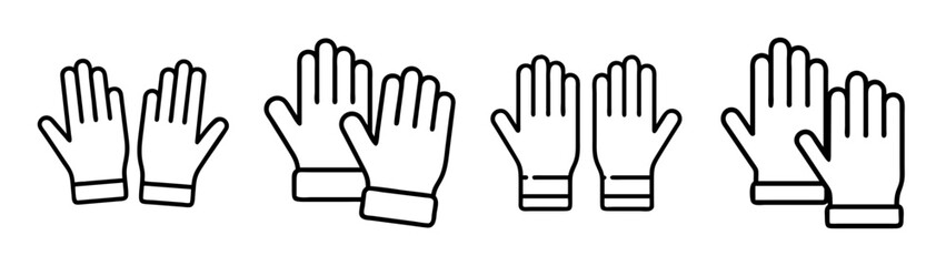 Outline gloves vector illustration hand protection winter wear accessory fashion apparel design element