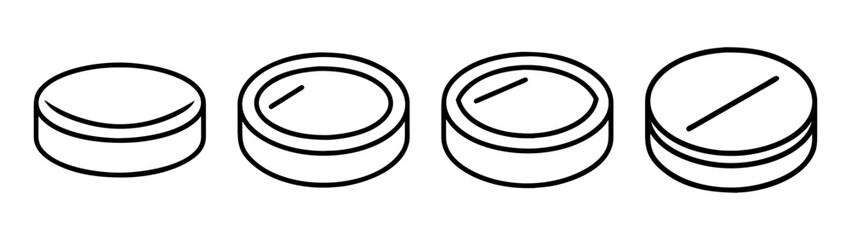 Illustration of oval shapes with lines inside for graphic design and artistic projects use case