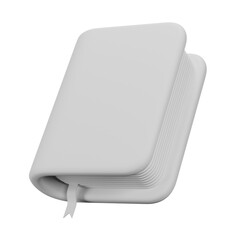 3D White notebook icon, 3D Illustration. Mockup template. 3D Rendering