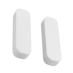 3D White pause icon, 3D White pause button icon, 3D Illustration. Mockup template. 3D Rendering