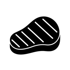 grilled steak vector icon for bbq and restaurant menus