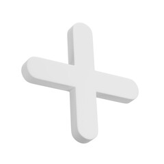 Obraz premium 3D White plus icon, 3D White plus symbol, 3D White plus sign, 3D Illustration. Mockup template. 3D Rendering