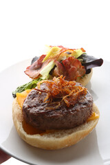 beef minced meat burger as american food 