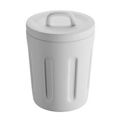 3D White trash can icon, 3D Illustration. Mockup template. 3D Rendering