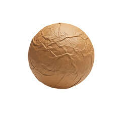 Obraz premium Craft Paper Ball isolated, Beige Paper ball, PNG 