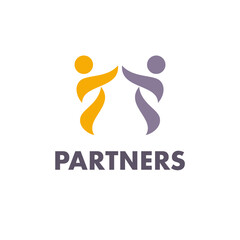 Vector logo design template. Abstract partnership sign.	
