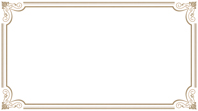 Ornate Frame Template with Gold Accents on Transparent Background