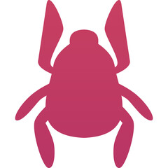 Minimalist Magenta Beetle Insect Silhouette Icon with Transparent Background Vector Graphic Illustration Representing Nature and Wildlife Symbol