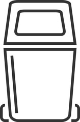 Trash bin with flat lid and side handles