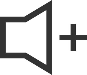 Fototapeta premium Volume up speaker icon with plus sign