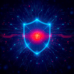 Abstract Digital Shield with Data Network
