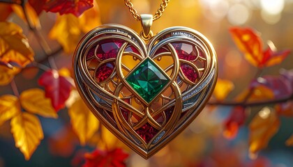 Serce w kolorach złotej jesieni