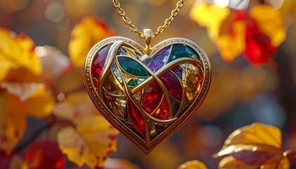 Serce w kolorach złotej jesieni
