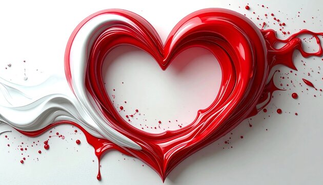 Czerwono białe serce jako symbol miłości i wierności w dniu święta zakochanych