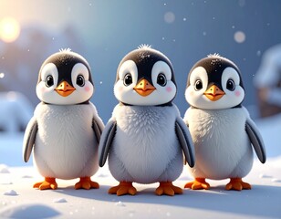 Zabawki dla najmłodszych jako figurki pingwinów