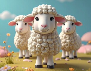 Figurki owieczek jako zabawki dla dzieci