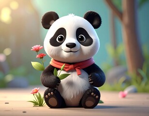 Urocze figurki przedstawiające misie panda jako zabawki dla dzieci