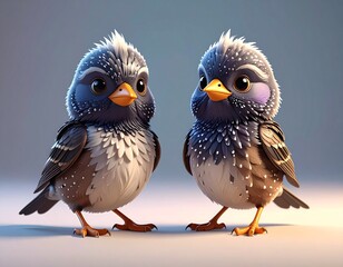 Małe ptaszki jako figurki do zabawy dla najmłodszych 