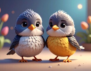 Małe ptaszki jako figurki do zabawy dla najmłodszych 