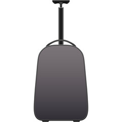 Modern Dark Grey Rolling Luggage Suitcase With Extendable Handle And Wheels Isolated On White Background With Transparent Base For Easy Compositing