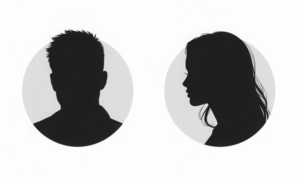 Set of anonymous profile icons male and female silhouette avatars simple vector design for social media and user interface