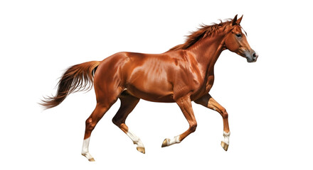 Obraz premium Isolated horse Running , A beautiful brown-gray horse galloping unusual suit. Isolated 