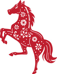 Year of Horse Zodiac Animals Happy Lunar New Year.