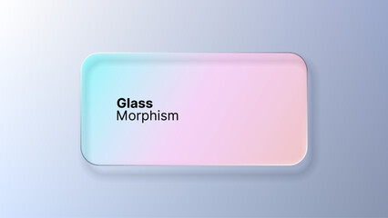 Liquid glass morphism vector design with soft gradient colors. Blur effect for user interface display. Smooth glass effect as graphic element.